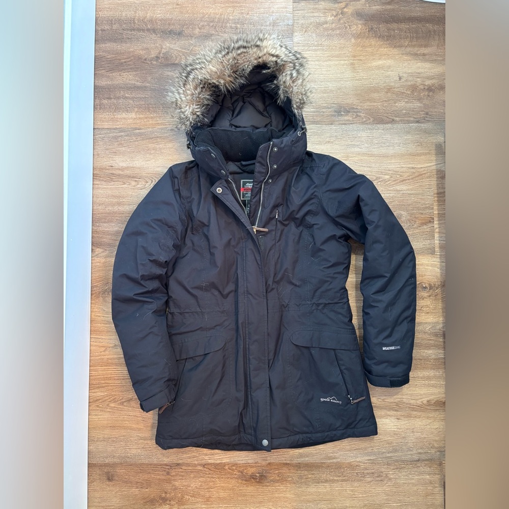 Eddie Bauer weatheredge down parka (black, m)